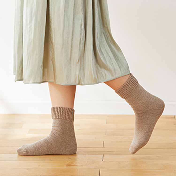 足裏全面ツルツルソックス 婦人用 あったか 靴下 暖か 保湿 かかとケア かかと ひび割れ 乾燥対策 潤い 日本製｜tf-fukuya｜03