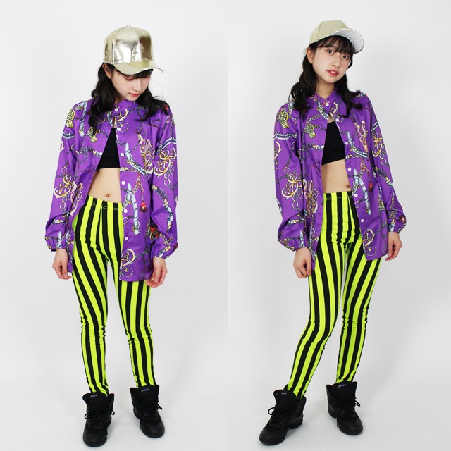 キッズ ダンス衣装 レギンス/ストライプ レギンス BYPI-02/ダンス 衣装 ヒップホップ パンツ 派手 ネオンカラー ガールズ ダンス 韓国  :bypi-02:ダンススタイル COCOS 通販 