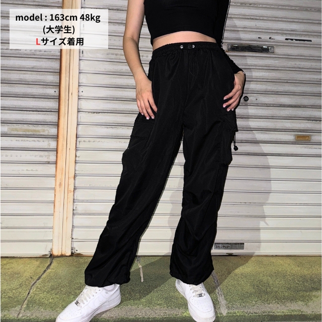 ダンス カーゴパンツ パンツ 黒 薄手 軽量 ヒップホップ 150