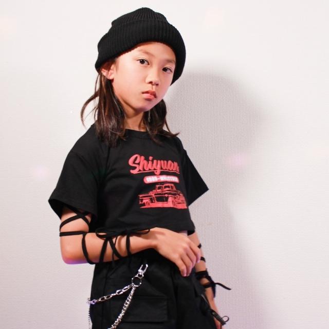 楽天市場】ダンス トップス へそ出し tシャツ 黒 襟付き キッズ