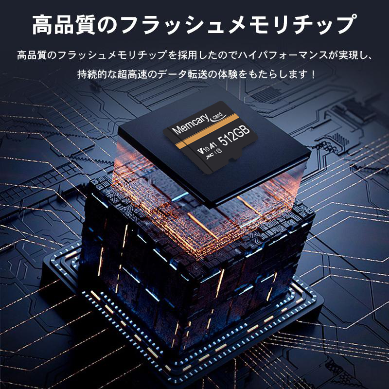Memcarycard 正規品 マイクロsdカード microSDXCカード 512GB V30 A2