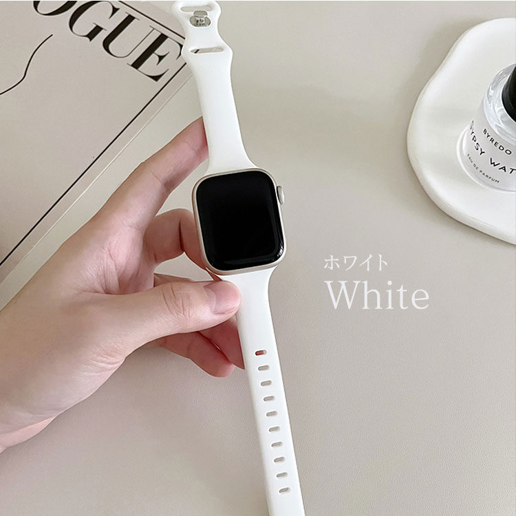 アップルウォッチ 10 バンド シリコン レディース おしゃれ スリム Apple Watch series 9 8 7 6 SE SE2 可愛い 40mm 41mm 44mm 45mm 46mm 42mm 38mm くすみ 防水 | Apple Watch | 02