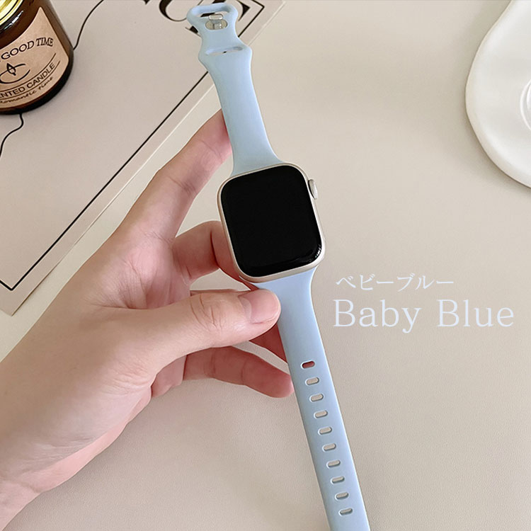 アップルウォッチ 10 バンド シリコン レディース おしゃれ スリム Apple Watch series 9 8 7 6 SE SE2 可愛い 40mm 41mm 44mm 45mm 46mm 42mm 38mm くすみ 防水 | Apple Watch | 06
