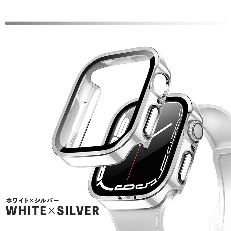 Apple Watch カバー 7 フラット 防水 ゴールド 49mm 45mm SE2 アップル