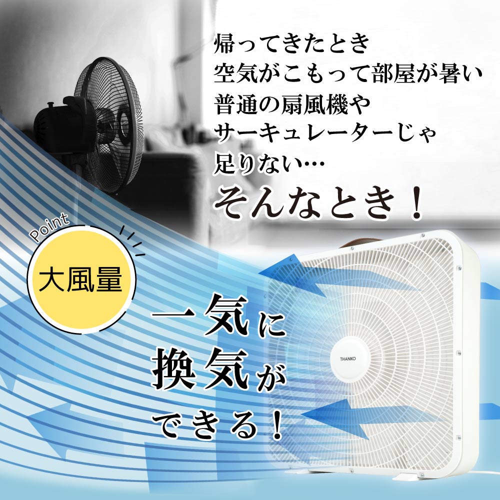 THANKO 大風量 扇風機 軽量 薄型スリム 家庭用 [公式] 大風量