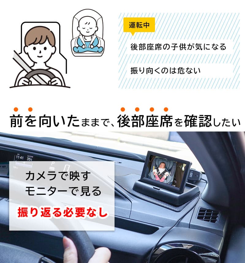 THANKO 車載 車用 ベビーモニター 後部座席 チャイルドシート THANKO 車載 車用 ベビーモニター 後部座席 チャイルドシート