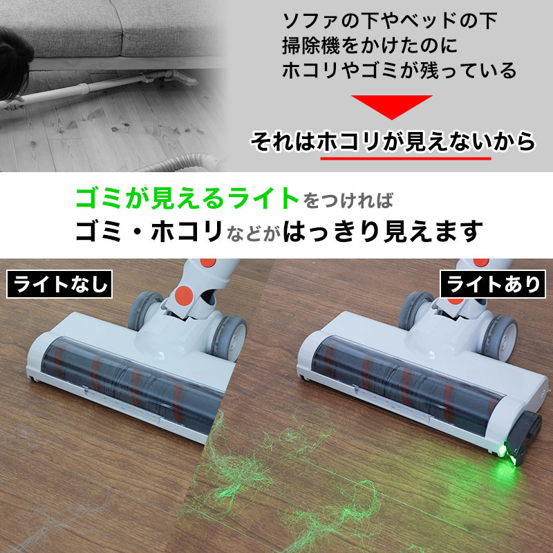 THANKO 埃 掃除機 ホコリ ライト 後付け ヘッドライト ペットの毛 LED