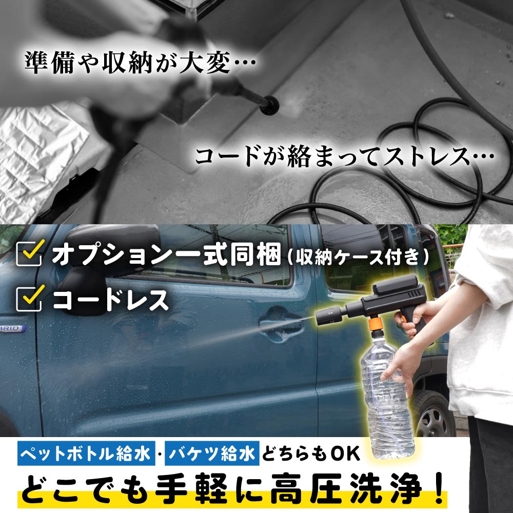 THANKO 高圧洗浄機 コードレス 充電式 小型 家庭用 洗車 ハンディ