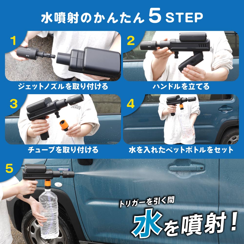 THANKO 高圧洗浄機 コードレス 充電式 小型 家庭用 洗車 ハンディ