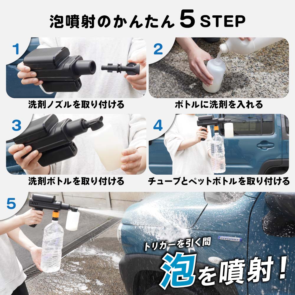 THANKO 高圧洗浄機 コードレス 充電式 小型 家庭用 洗車 ハンディ