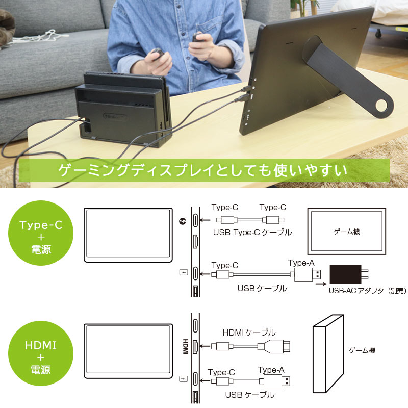 THANKO モバイルモニター 15.6インチ ゲームモニター 薄型 ノングレア