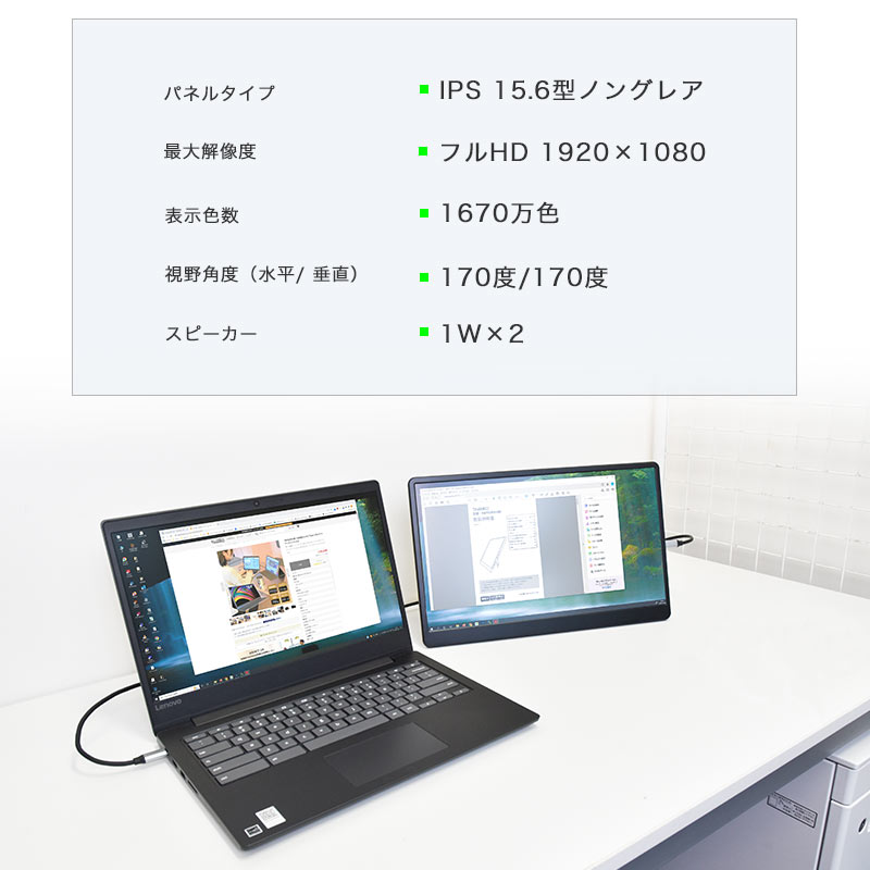 THANKO モバイルモニター 15.6インチ ゲームモニター 薄型 ノングレア
