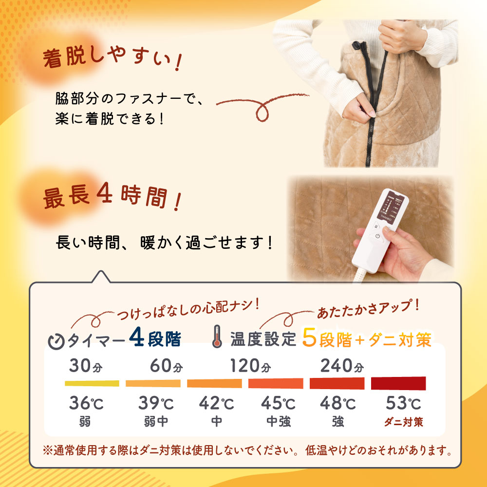 THANKO 電気毛布 電気ブランケット ダニ対策 省エネ 洗濯 手洗い 収納