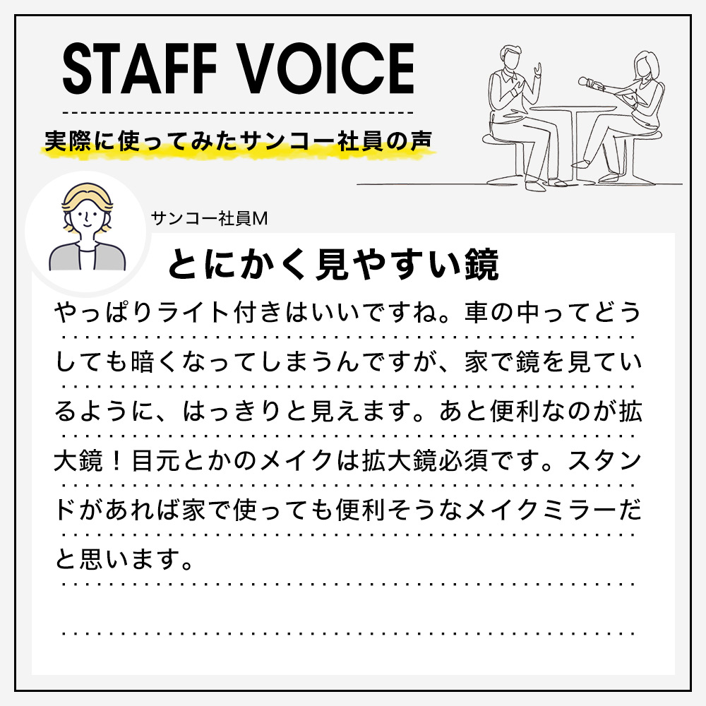 THANKO メイク直し 日よけ 鏡 拡大鏡 簡単取付 女優ミラー 化粧