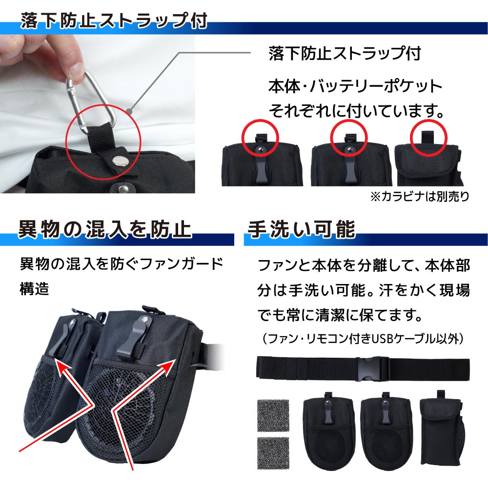 THANKO ベルトファン 後付けファン 腰掛け扇風機 PD対応 Type-C 9V高