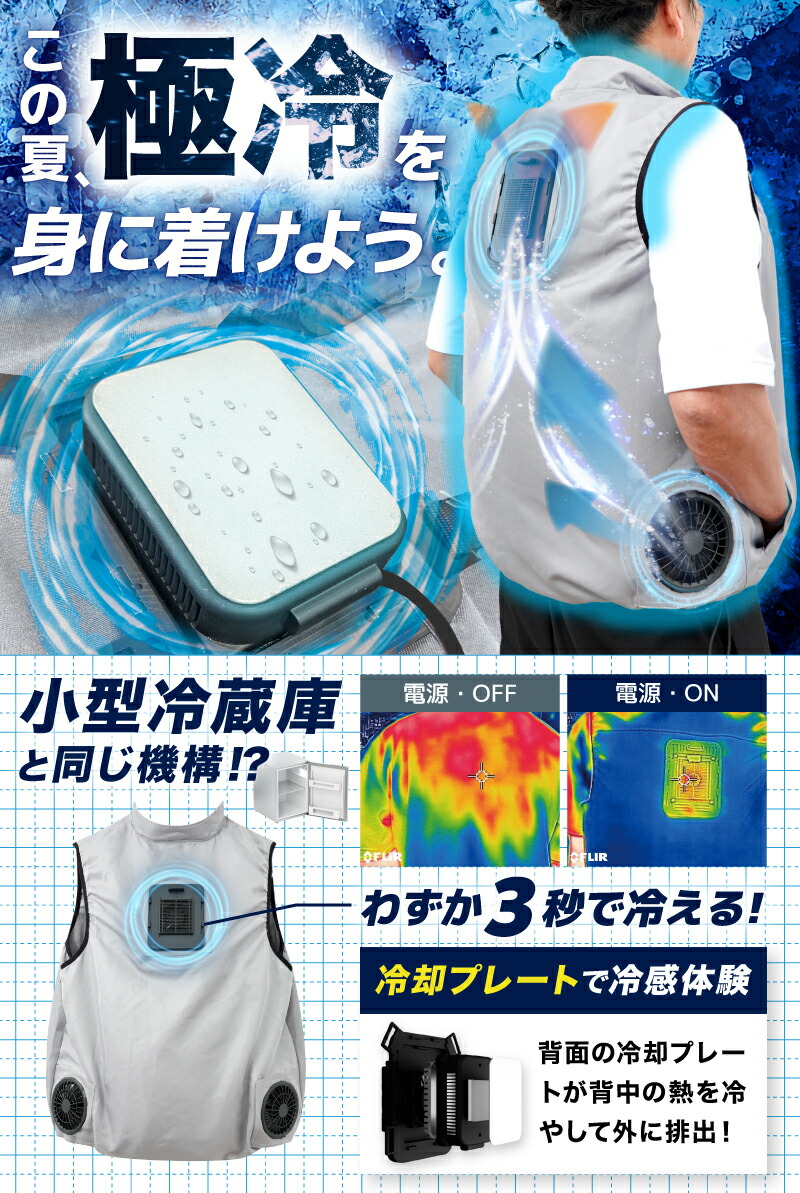 THANKO 暑さ対策 屋外 ペルチェベスト 作業着 工場 現場 夏用 作業