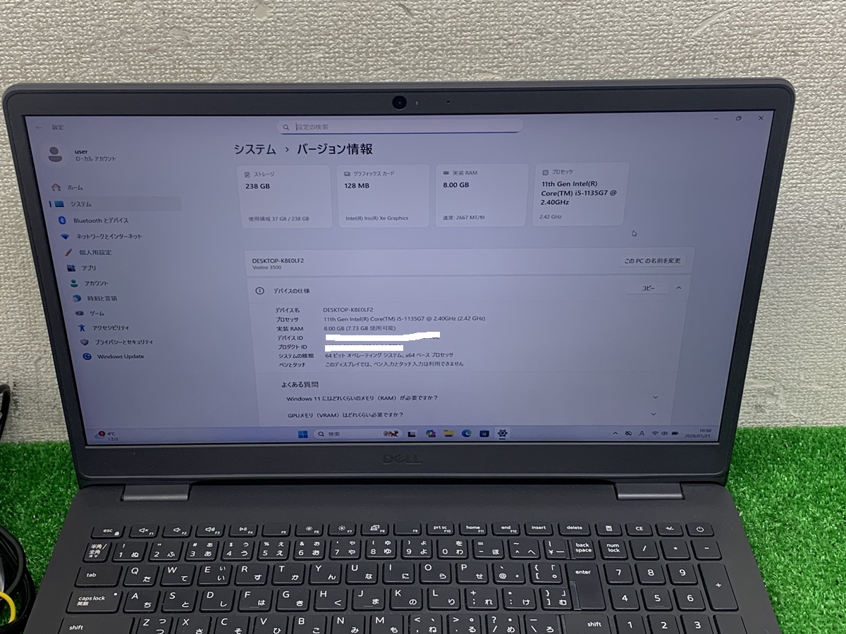 Vostro dell vostro 15 3500ノートPC 11th gen laptop Core i5 第11