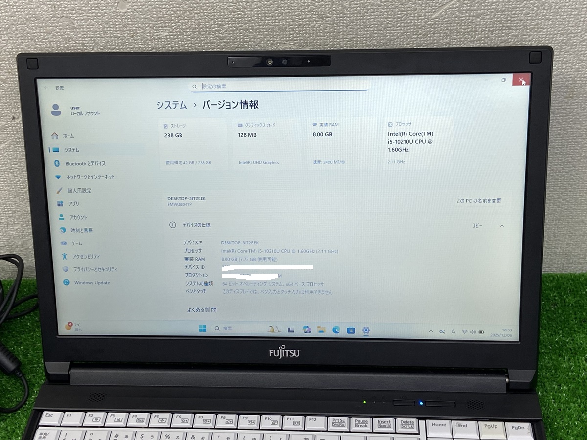 fujitsu lifebook a5510/fx i5第10世代 ノートPC Core i5-10210U