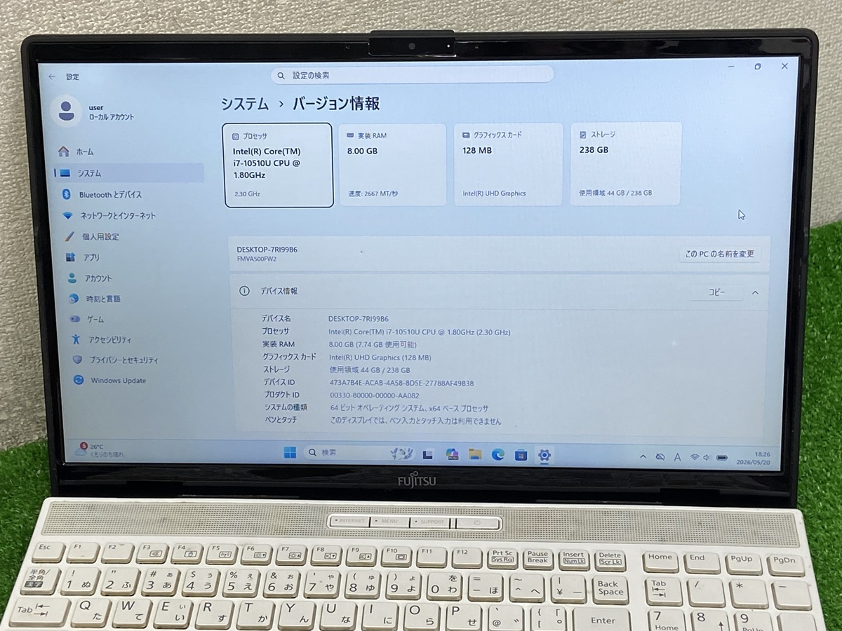 LIFEBOOK fujitsu lifebook ah series laptop i7第10世代 ノートPC