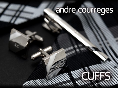 andre courreges アンドレ・クレージュ カフス ブラック×ホワイト ボーダー CC6005A【セットではありません】