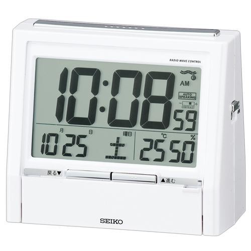 【SEIKO CLOCK】セイコー トークライナー 温湿度表示付 電波目覚まし時計 DA206W<br>【ネコポス不可】 | SEIKO
