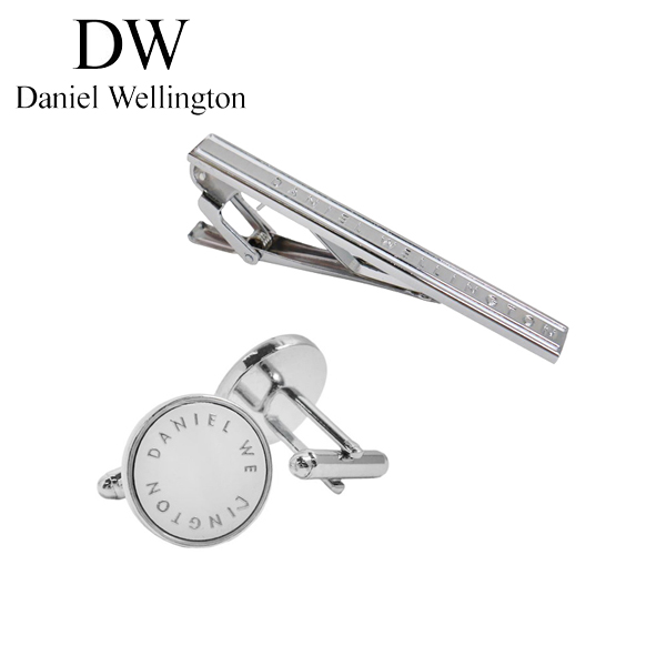 ダニエルウェリントン タイバー&amp;カフス 2点セット ネクタイピン メンズ シルバー  DW02800021