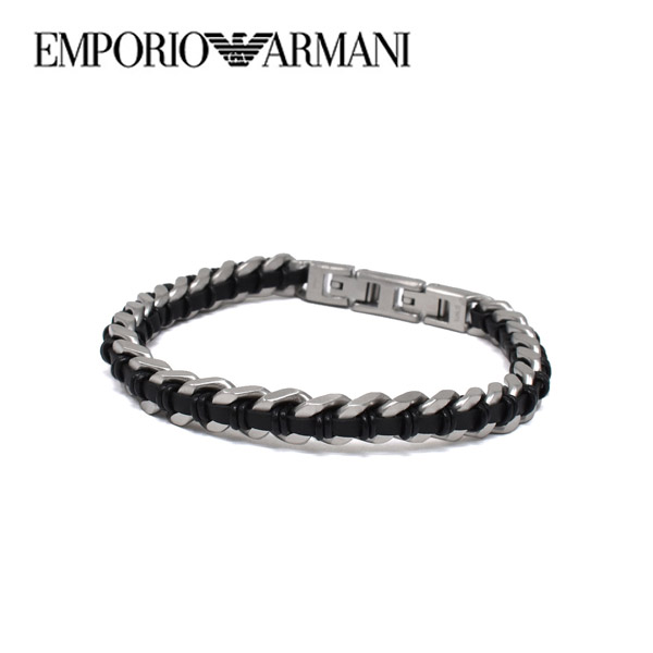 エンポリオアルマーニ  ブレスレット EMPORIO ARMANI ブラック シルバー メンズ EGS2713040