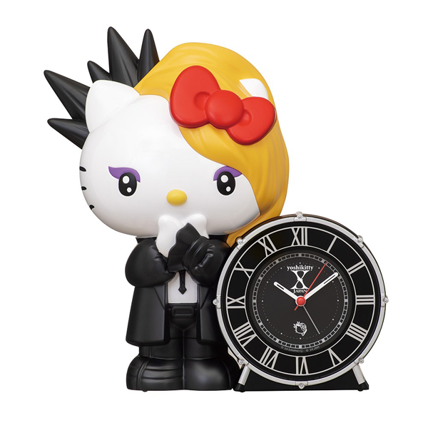セイコークロック 目覚まし時計 yoshikitty ヨシキティ  置き時計  ブラック X JAPAN YOSHIKI ハローキティ JF385A | 