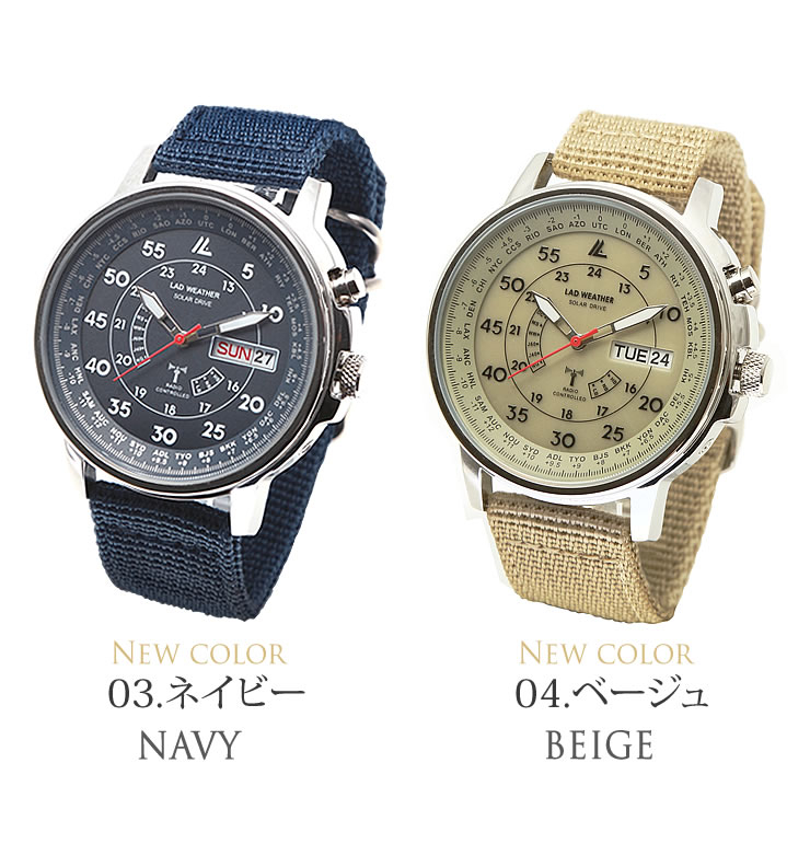 ラドウェザー RADIO MASTER メンズ 腕時計 ソーラー アナログ アウトドア ナイロンベルト lad017bk lad017kh lad017nv lad017be lad017bkbk | LAD WEATHER | 02