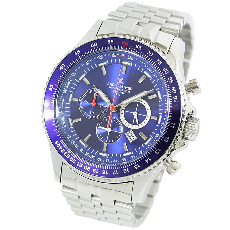 ラドウェザー TRITIUM MASTER VI メンズ 腕時計 スイス製トリチウム クロノグラフ アナログ パイロット ブラック ブルー  LAD031BK LAD031BL | LAD WEATHER | 02