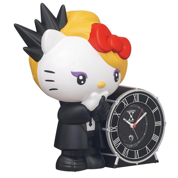 セイコークロック 目覚まし時計 yoshikitty ヨシキティ  置き時計  ブラック X JAPAN YOSHIKI ハローキティ JF385A |  | 01