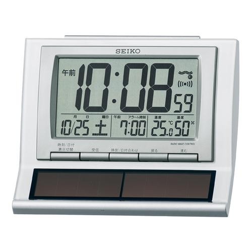 【SEIKO CLOCK】セイコー デジタル ハイブリッドソーラー 電波目覚まし時計 SQ751W<br>【ネコポス不可】 | SEIKO