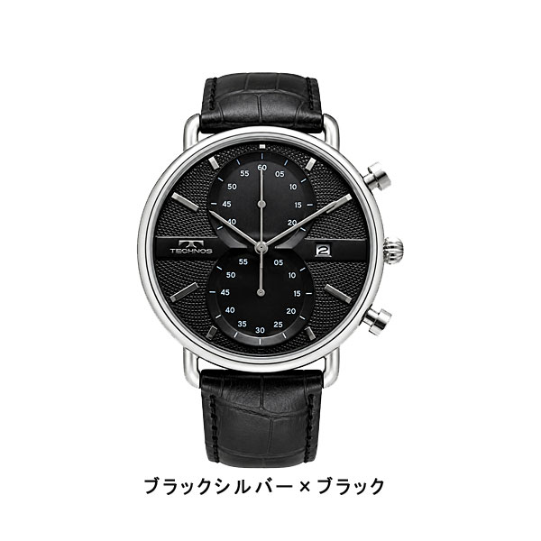 テクノス  メンズ 腕時計 アナログ センタークロノグラフ ブラック ホワイト T6445SB T6445SS |  | 01