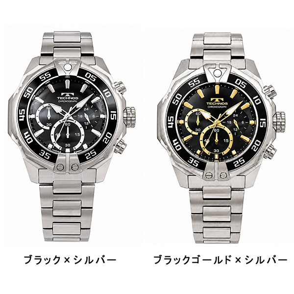 テクノス  メンズ 腕時計 アナログ 100周年記念モデル クロノグラフブラック ブルー ホワイト T6C40SB T6C40SH T6C40SN T6C40GN T6C40SS |  | 01
