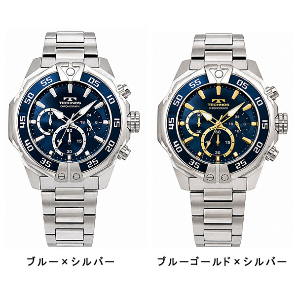 テクノス  メンズ 腕時計 アナログ 100周年記念モデル クロノグラフブラック ブルー ホワイト T6C40SB T6C40SH T6C40SN T6C40GN T6C40SS |  | 02