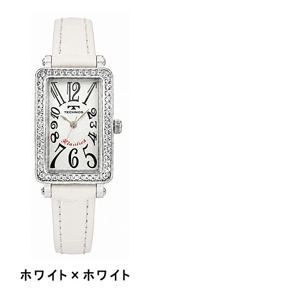 テクノス  レディース 腕時計 アナログ パヴェベゼル 100年記念モデル T9935SB T9935SI T9935PB T9935BW T9935SW ブラック ブルー ブラウン ホワイト |  | 03
