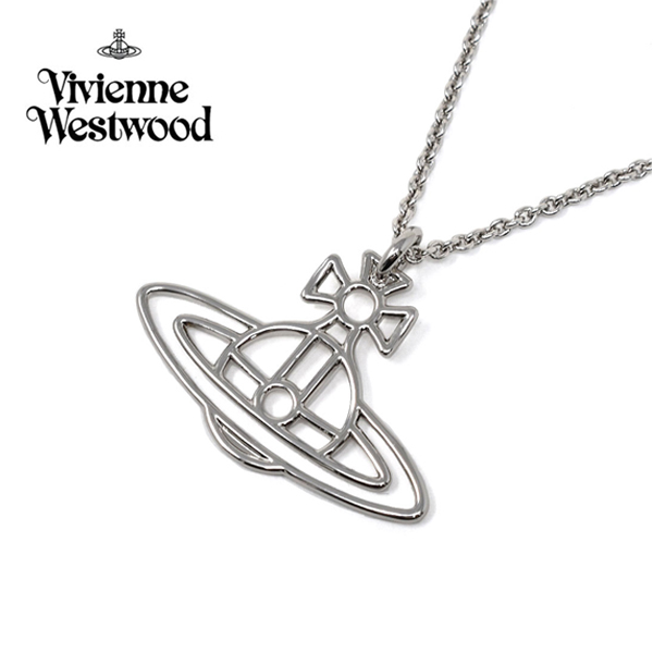 ヴィヴィアン・ウエストウッド THIN LINES FLAT ORB PENDANT ネックレス・ペンダント Vivienne Westwood オーブ シルバー レディース VV-63020259-W003