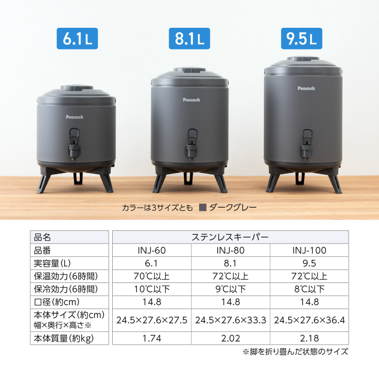 ピーコック魔法瓶工業 新作P5倍 ウォータージャグ 日本製 6リットル