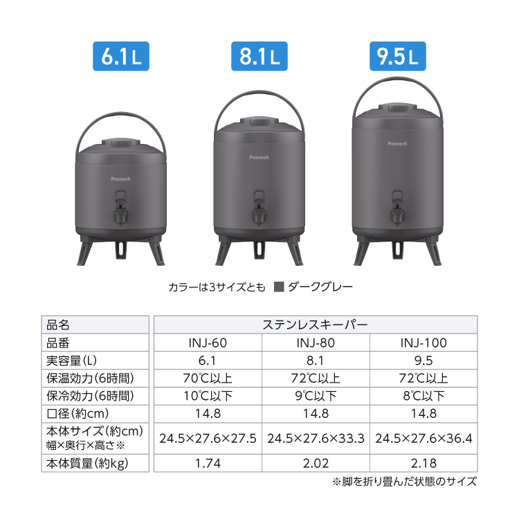 ピーコック魔法瓶工業 新作P5倍 ウォータージャグ 日本製 6リットル