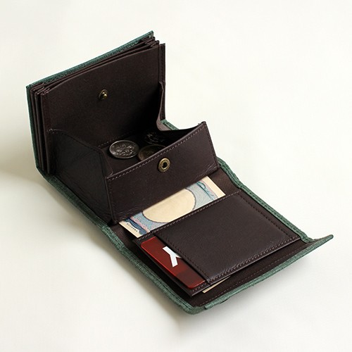 エムピウ　ミッレフォッリエ　クアドレッティ　グリーン　p25 m+ - 【送料無料対象外】「millefoglie II P25 quadretti」ミニ財布