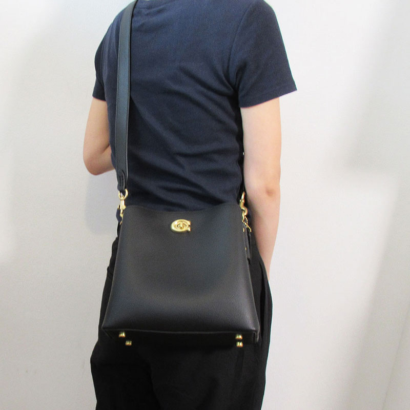 COACH コーチ C3916 B4/BK Willow Leather Bucket Bag バケット バッグ