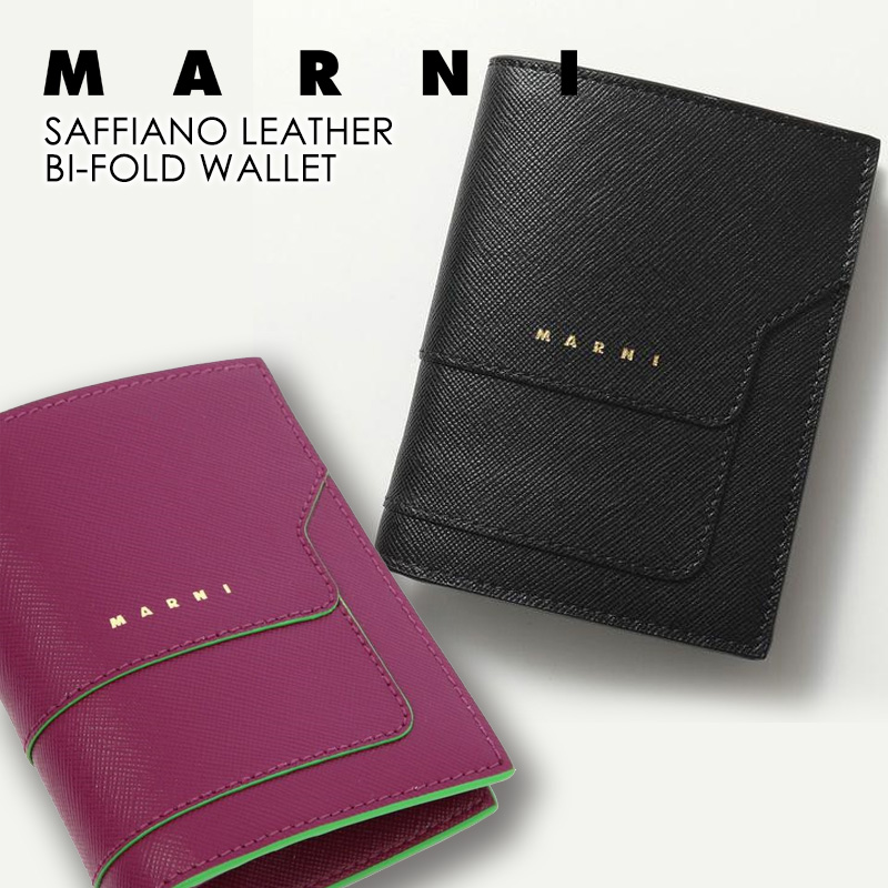 MARNI マルニ SAFFIANO LEATHER BI-FOLD WALLET PFMOQ14U07LV520Z360N