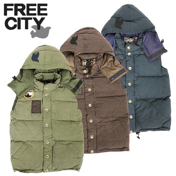 FREE CITY（フリーシティ） Tent Green Spuffy Vest ベスト ダウン 