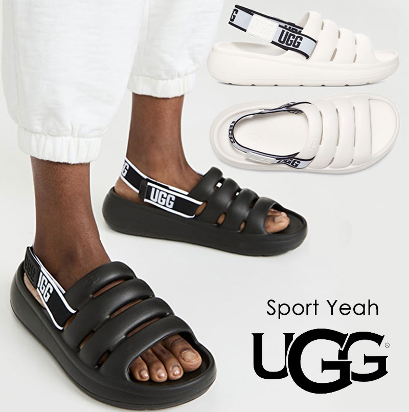 アグ UGG サンダル メンズ M SPORT YEAH 1132150 ブラック ホワイト バンド バックベルト スポーティ カジュアル アウトドア  新生活 ギフト