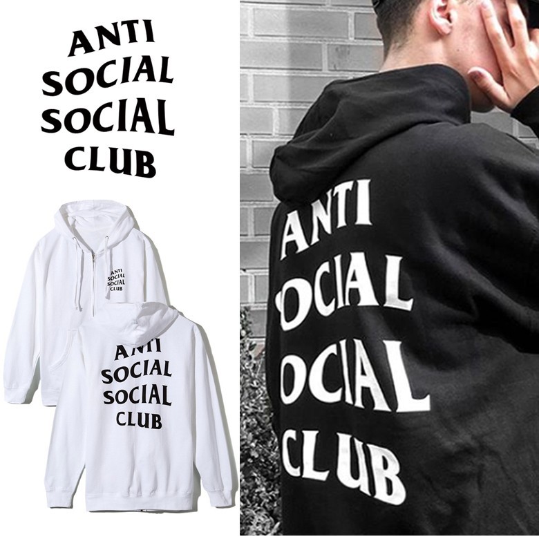 anti social social club zip up hoodie アンチ ソーシャル クラブ