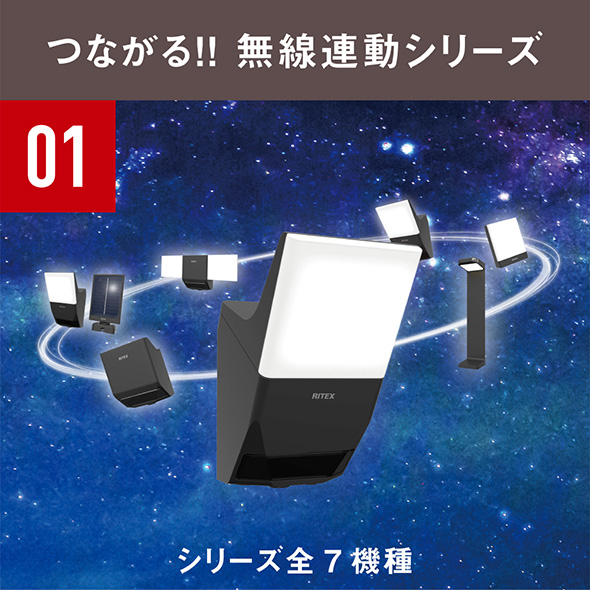 RITEX 7W×1灯 無線連動センサーライト(送受信型) W-600