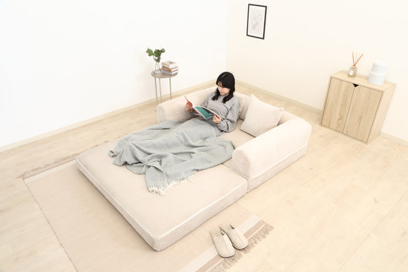 不二貿易（Fuji Boeki） 2wayソファ だらりんソファ シフォン 70824