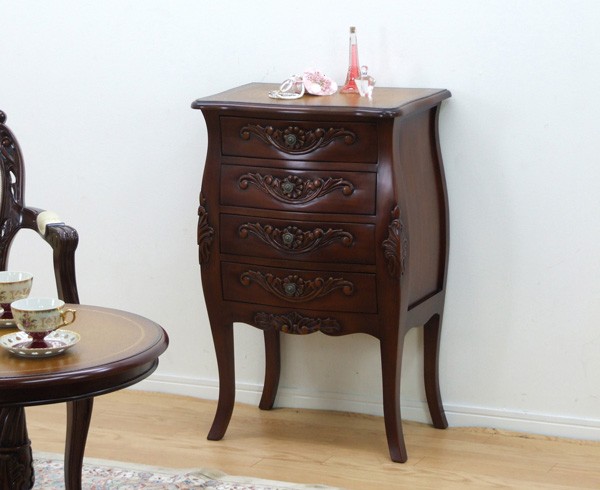 クロシオ コモチェスト4D 単品 アンティーク調家具 BR/WH 92171・28574