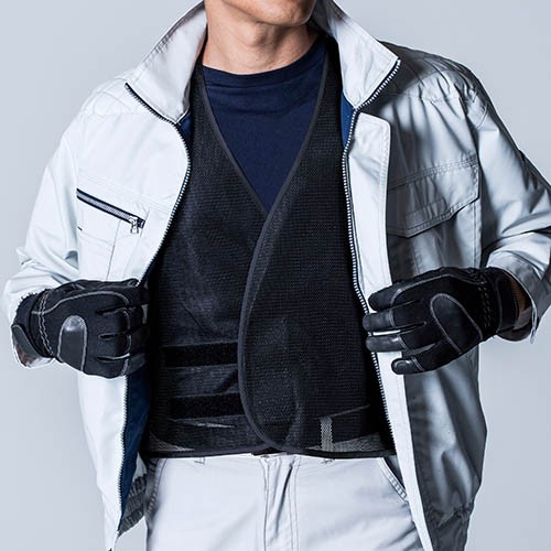 空調風神服用 アイスメッシュベスト 99100 4ポケット 保冷剤2個付き