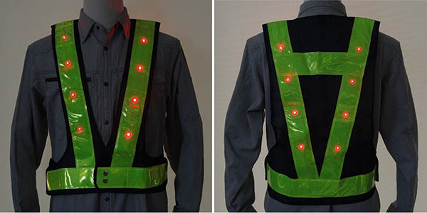 安全ベスト 点滅式 反射ベスト 5916502 反射材60ミリ幅 LED ナイロン